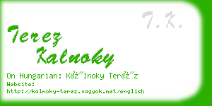 terez kalnoky business card